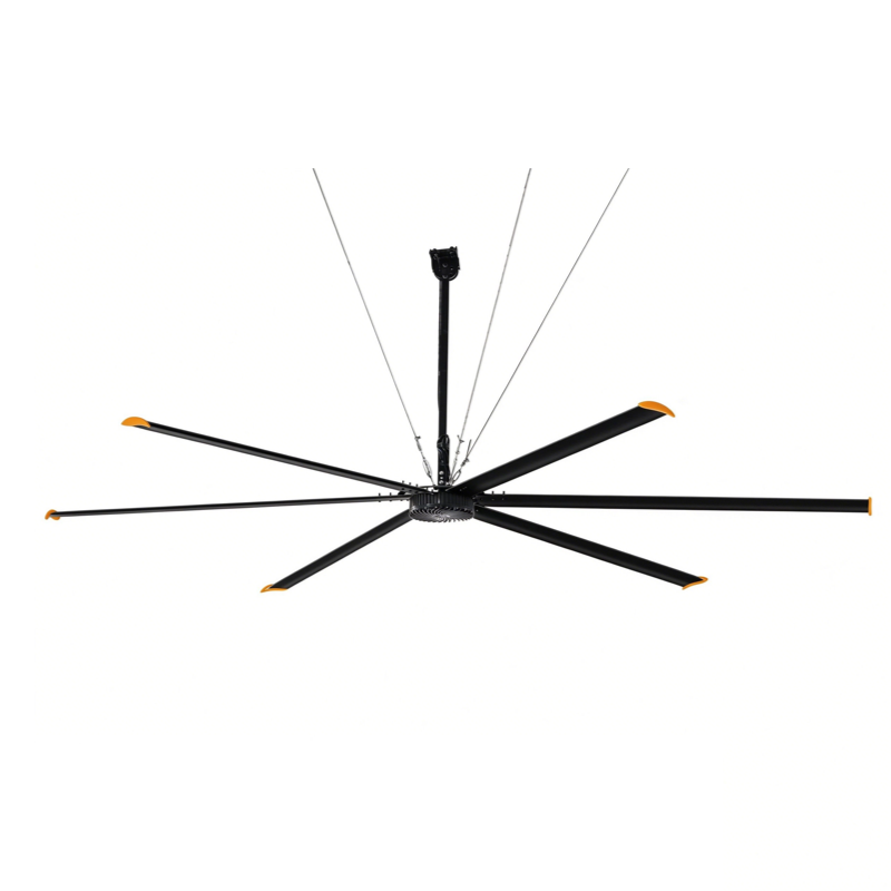6-leaf industrial large fan – black model - HVLS Fan - wrodpress